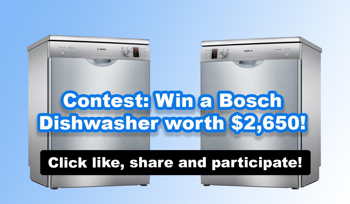 Contest Win a Bosch Dishwasher worth 2,650!