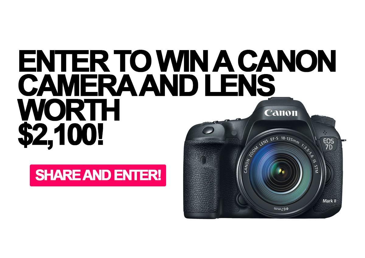 Enter to Win a Canon camera and lens worth 2,100!
