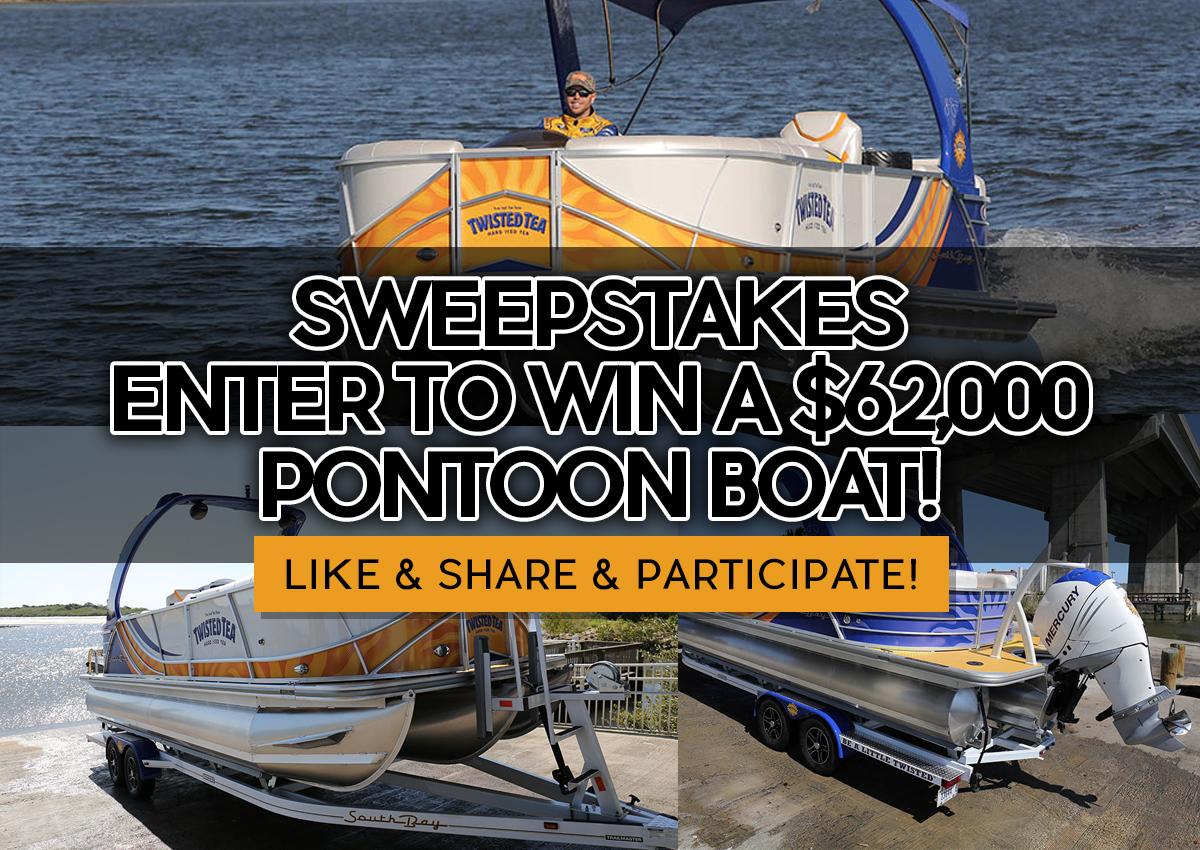 Sweepstakes Enter to WIN a 62,000 Pontoon boat!
