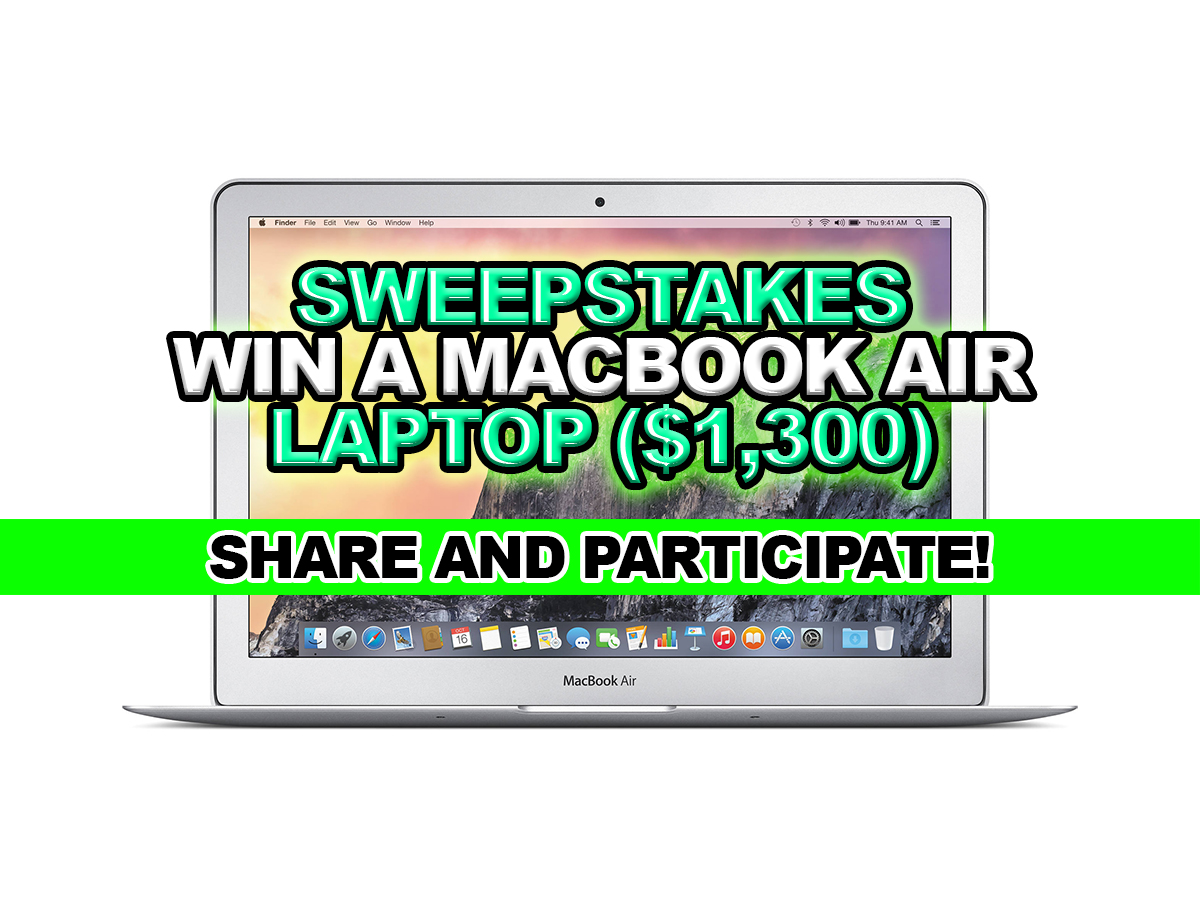 Sweepstakes: Win a MacBook Air Laptop ($1,300)